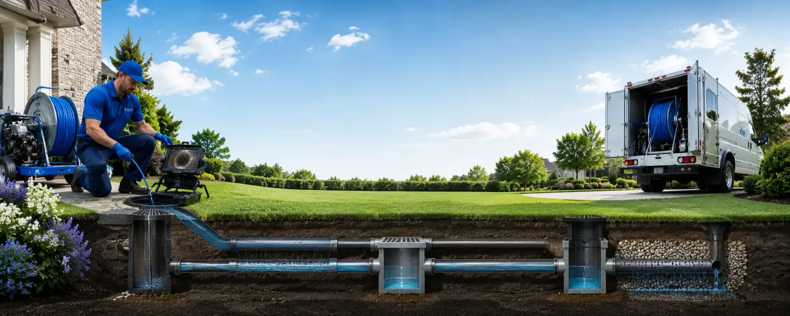 Outdoor drain cleaning information for West Newton, IN